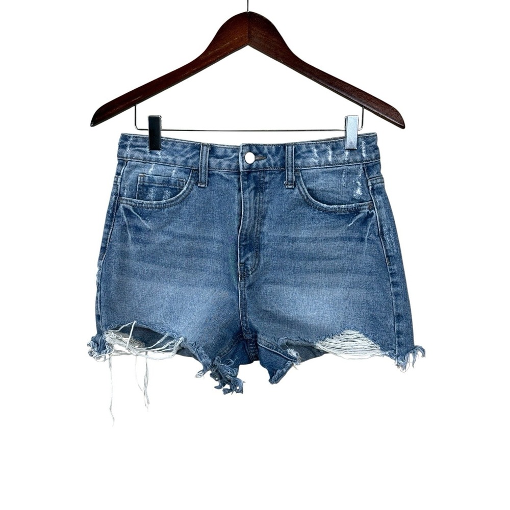 Altar'd State Distressed Denim Jean Shorts Frayed Hem Light Wash Women's Small